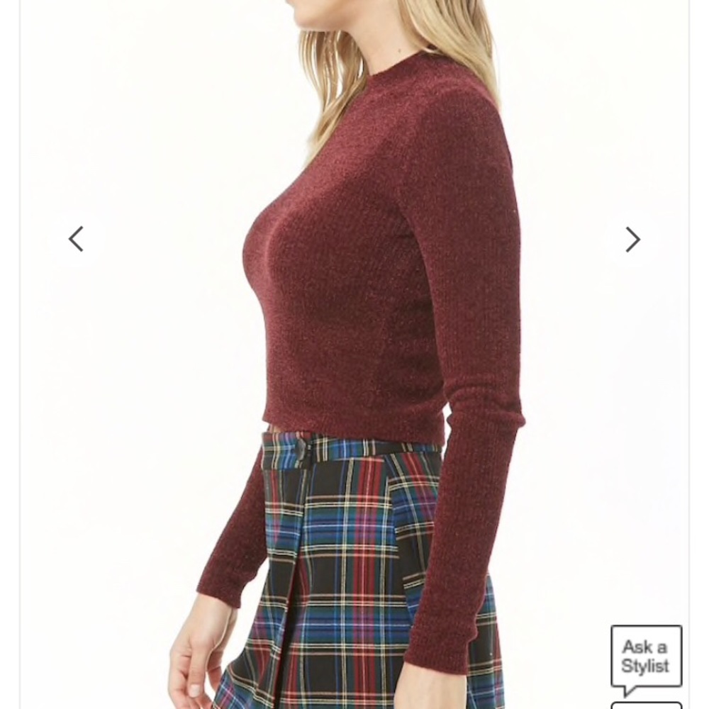 Brick Colored Mock Neck Sweater